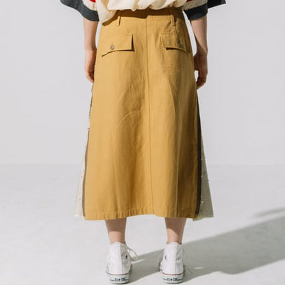 綿バックサテンｘスパンコール　SIDE ZIPスカート