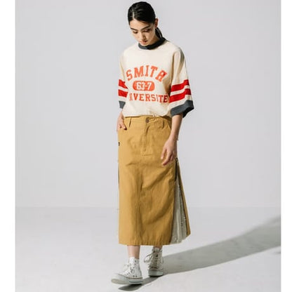 綿バックサテンｘスパンコール　SIDE ZIPスカート
