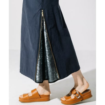 綿バックサテンｘスパンコール　SIDE ZIPスカート