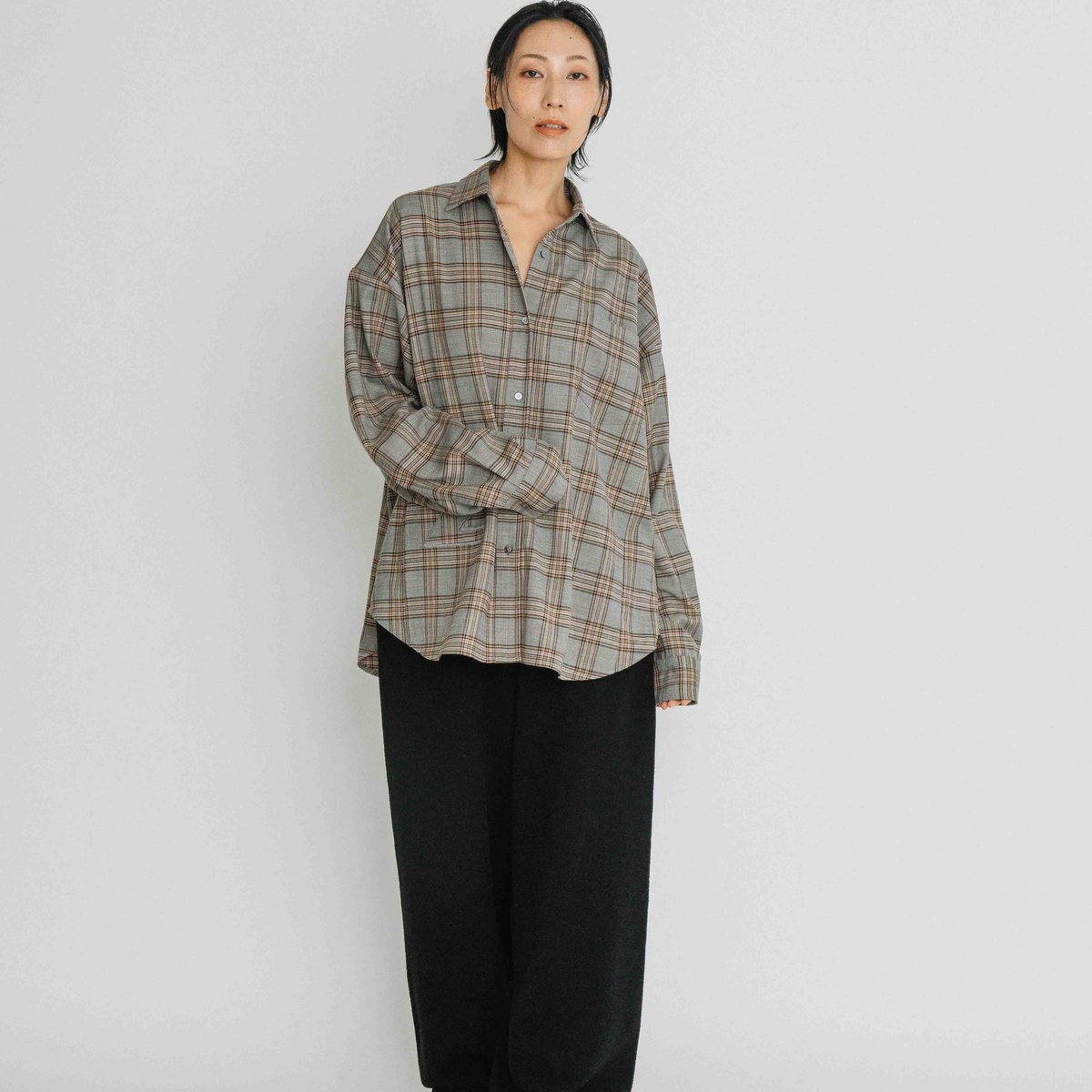 ストレッチチェックBIGシャツ【BB60-104】