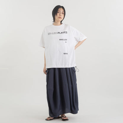 ロゴプリント ドローストリングTシャツ(ドロストTシャツ)【BB62-925】