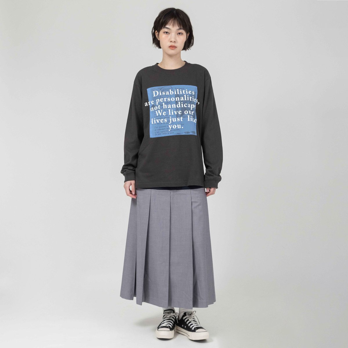 グラフィックロゴプリント ロングスリーブTシャツ【BB61-909】