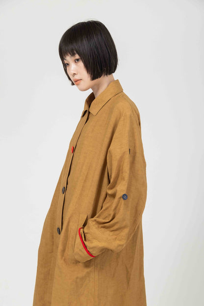 配色ボタンデザインステンカラーコート【BB61-201】