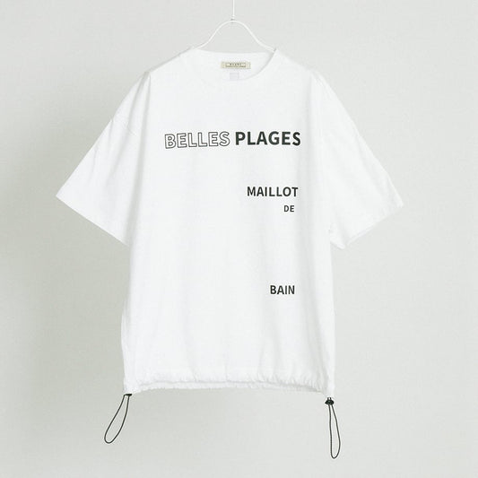 ロゴプリント ドローストリングTシャツ(ドロストTシャツ)【BB62-925】