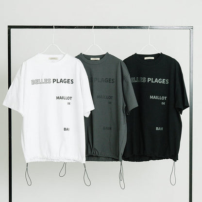 ロゴプリント ドローストリングTシャツ(ドロストTシャツ)【BB62-925】
