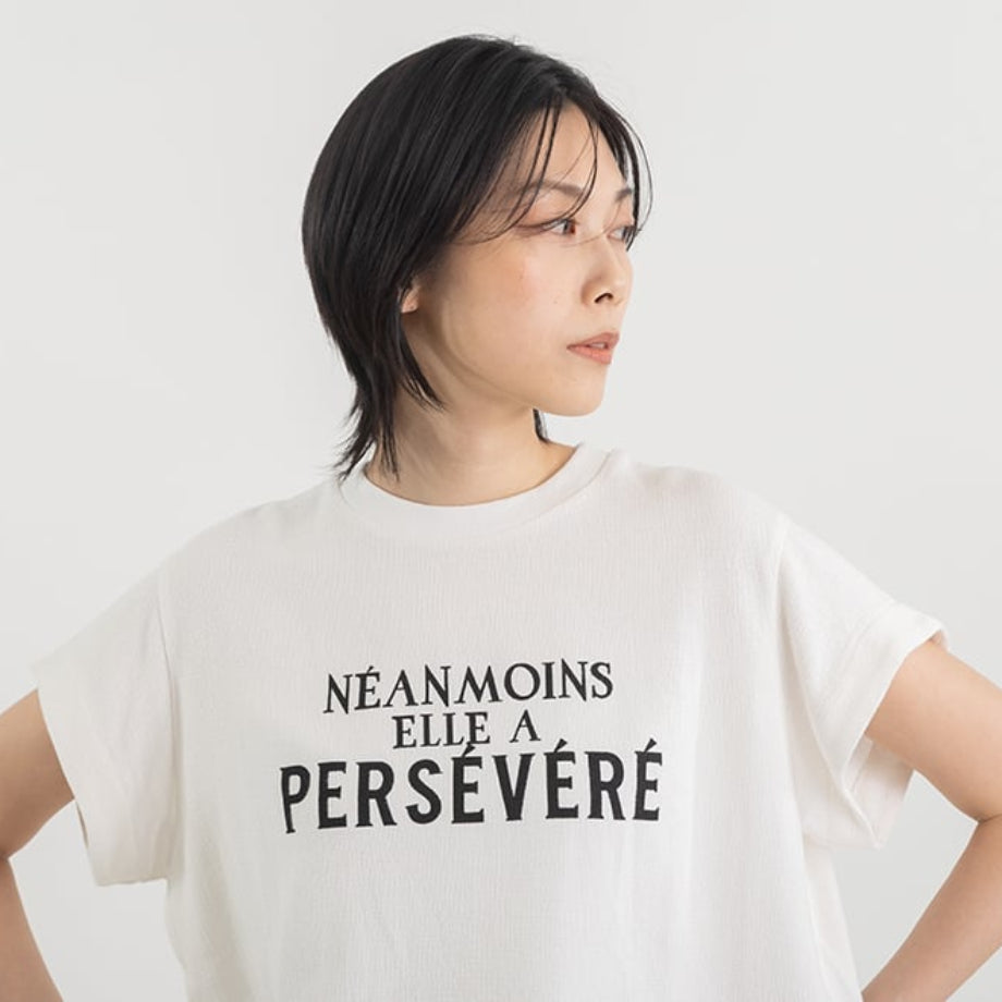 フレンチロゴ コットンリネンTシャツ【BB62-126】