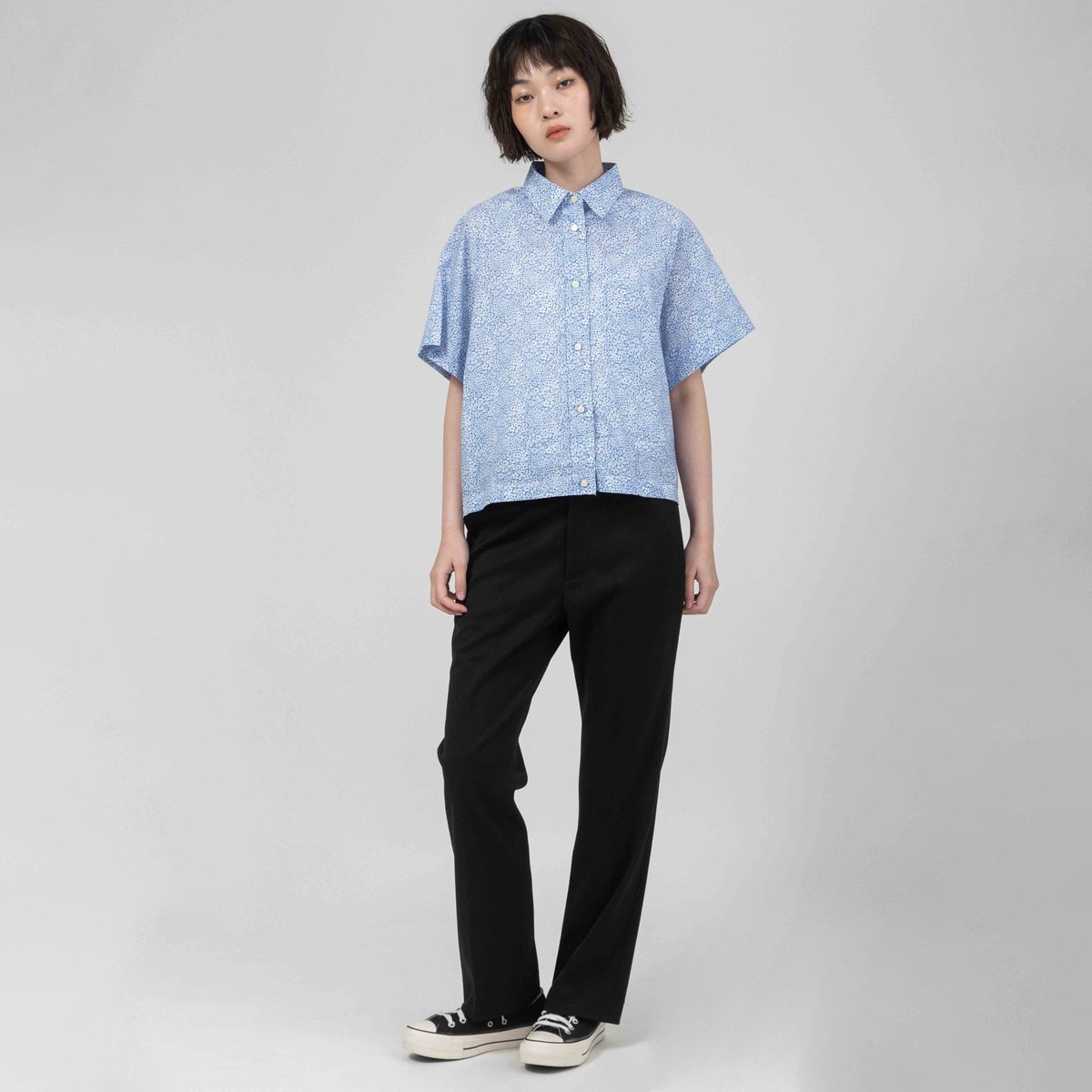 小花柄コットンプリントシャツ【BB61-108】