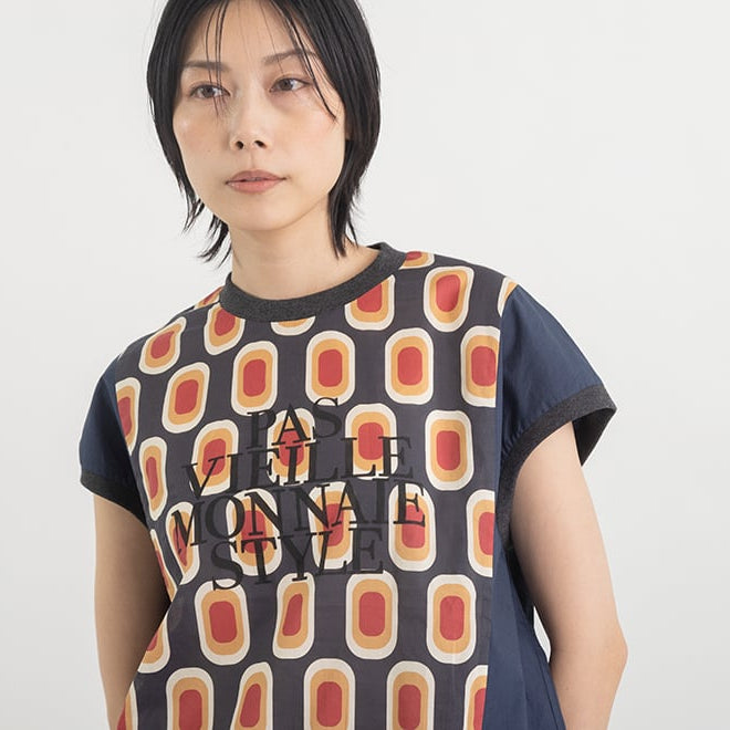 ジオメトリックプリントコットンTシャツ【BB62-127】
