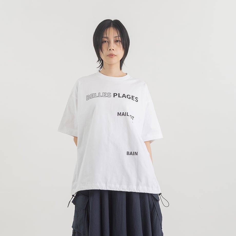 ロゴプリント ドローストリングTシャツ(ドロストTシャツ)【BB62-925】