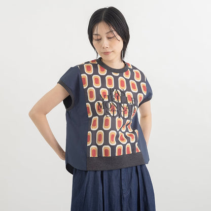 ジオメトリックプリントコットンTシャツ【BB62-127】