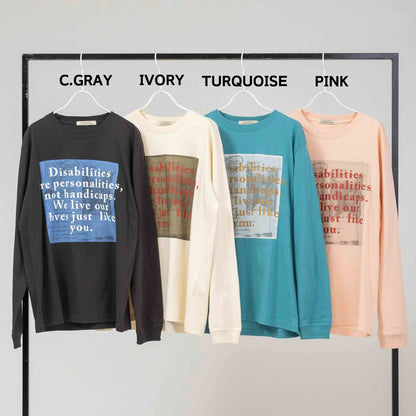 グラフィックロゴプリント ロングスリーブTシャツ【BB61-909】