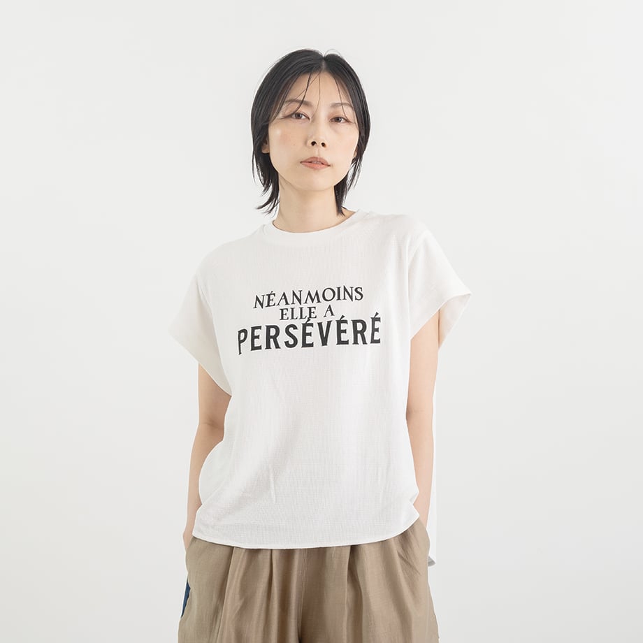 フレンチロゴ コットンリネンTシャツ【BB62-126】