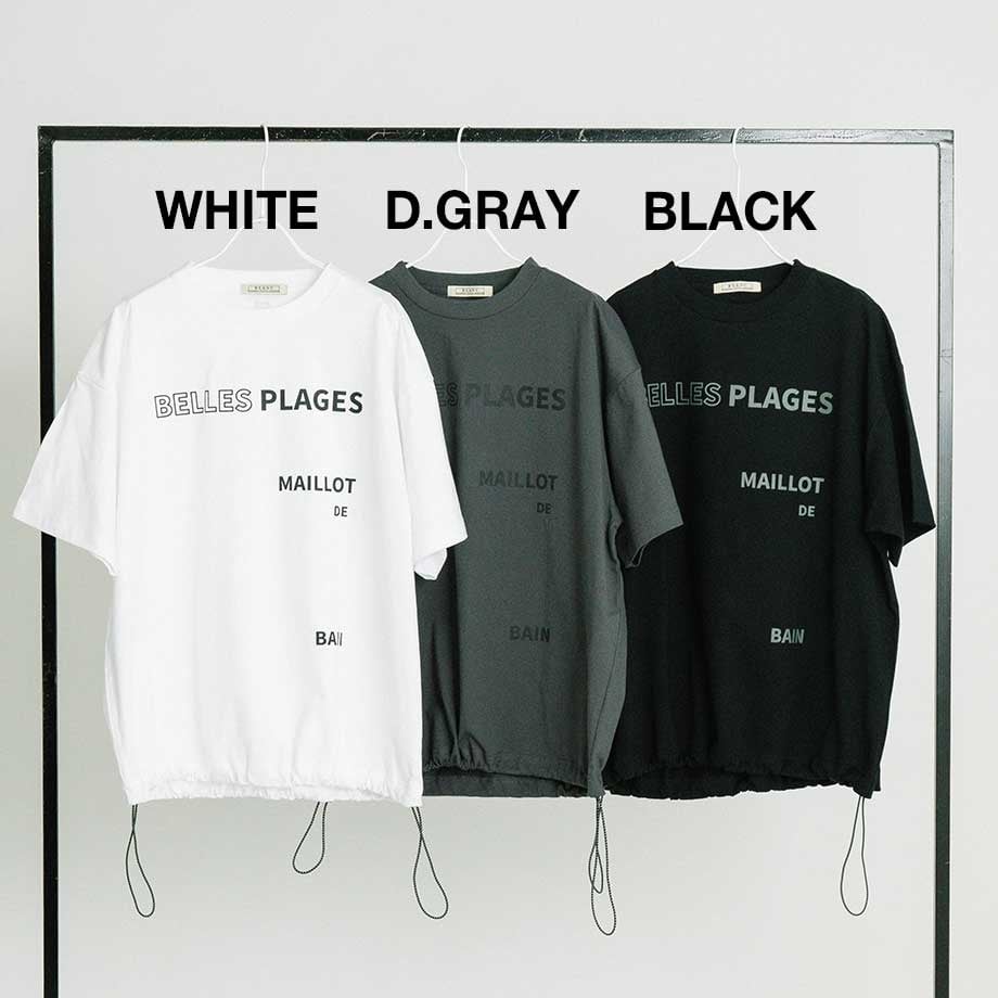 ロゴプリント ドローストリングTシャツ(ドロストTシャツ)【BB62-925】