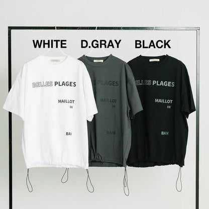 ロゴプリント ドローストリングTシャツ(ドロストTシャツ)【BB62-925】