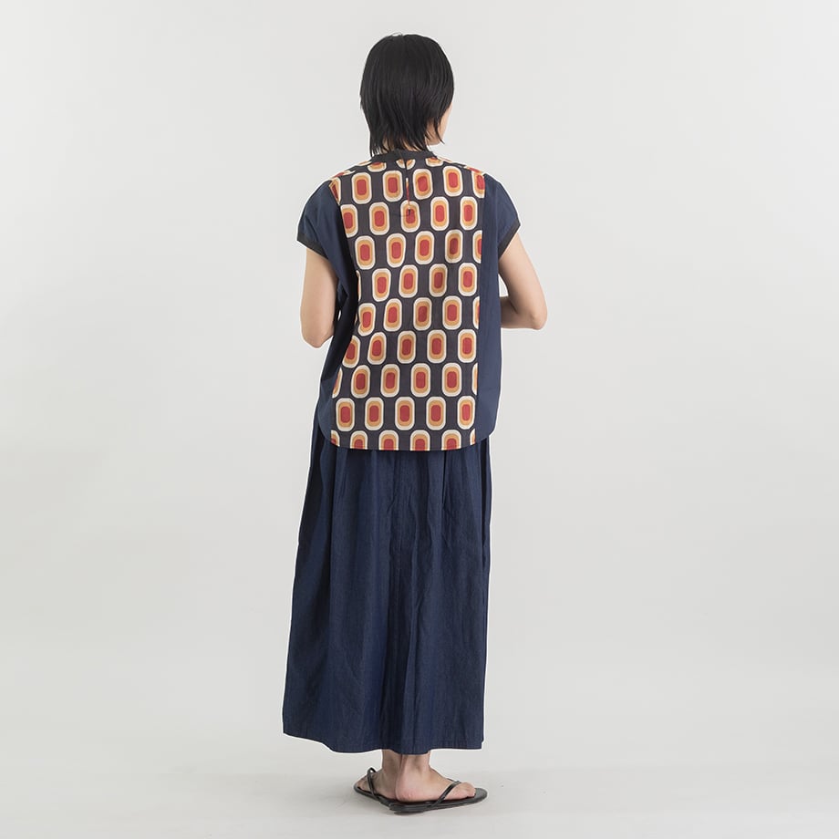 ジオメトリックプリントコットンTシャツ【BB62-127】