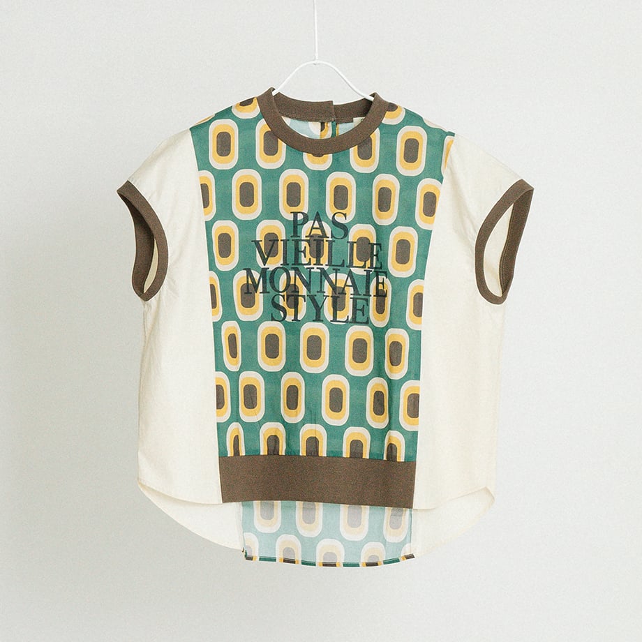 ジオメトリックプリントコットンTシャツ【BB62-127】