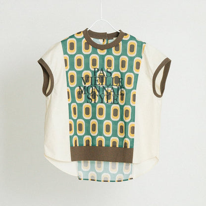ジオメトリックプリントコットンTシャツ【BB62-127】