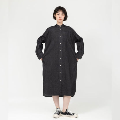 パールボタンダンガリーデニムワンピース【BB88-403】