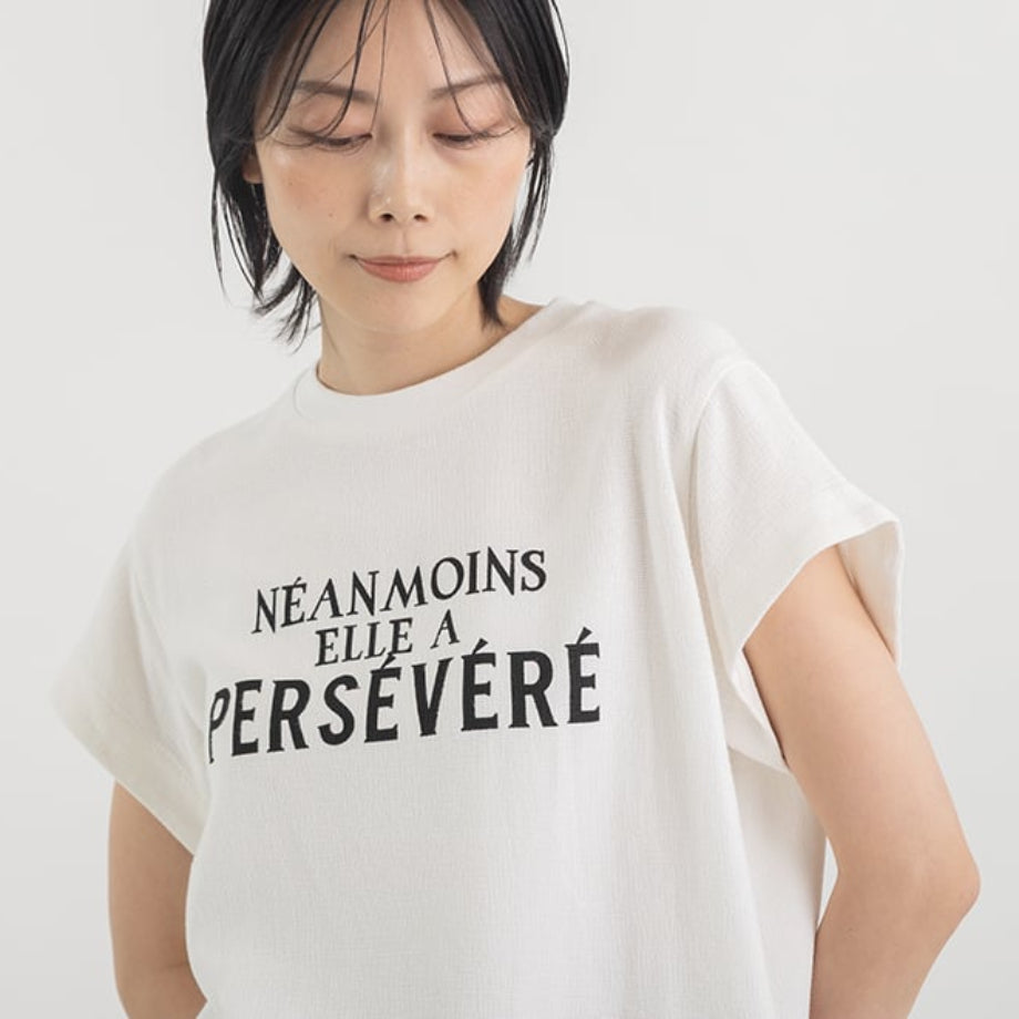 フレンチロゴ コットンリネンTシャツ【BB62-126】