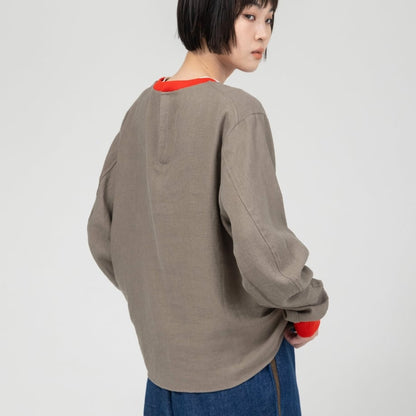 プリント布帛ロングTシャツ【BB61-111】