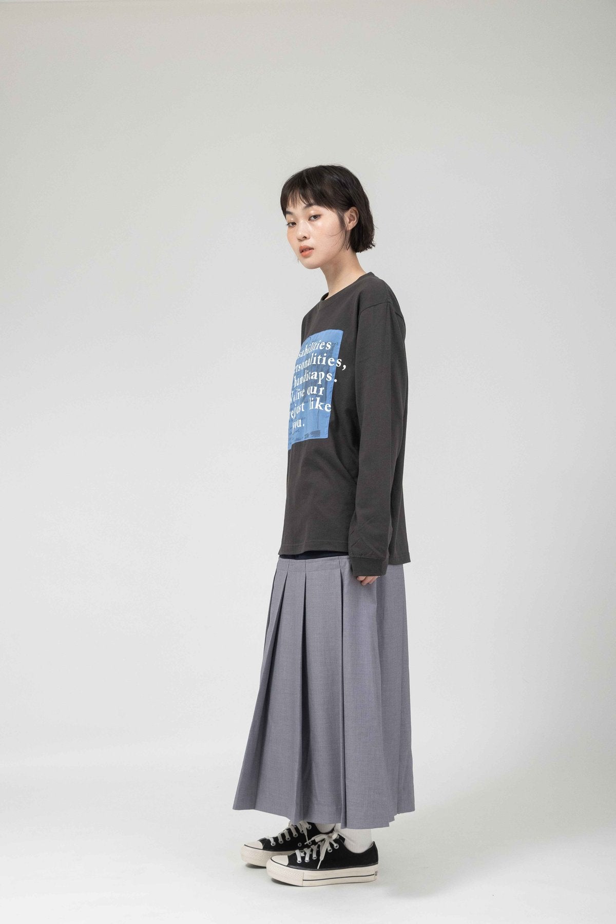 グラフィックロゴプリント ロングスリーブTシャツ【BB61-909】